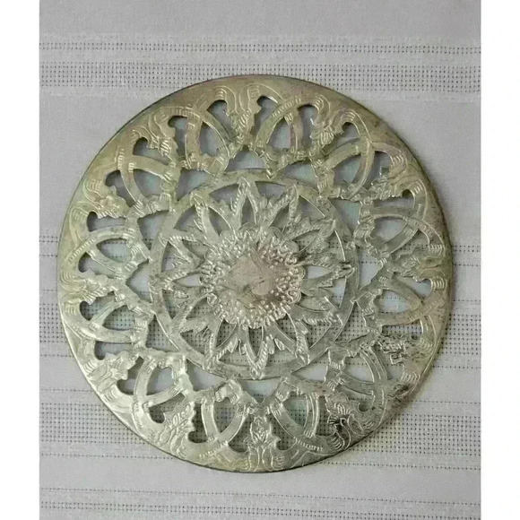 Pair of Silver Plated Ornate Trivets - Picture 3 of 4